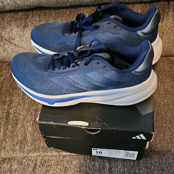 Adidas Response Super M Size 10 NWT Blue Athletic Shoes with Breathable Mesh - Picture 1 of 4